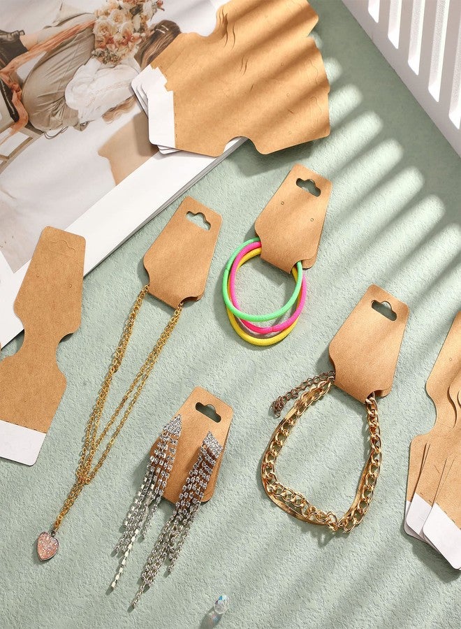 Nezyo 400 Jewelry Display Cards with Adhesive Kraft Paper Cards Necklaces, Keychains, Bracelet Display for Necklaces(Khaki) - Image 5