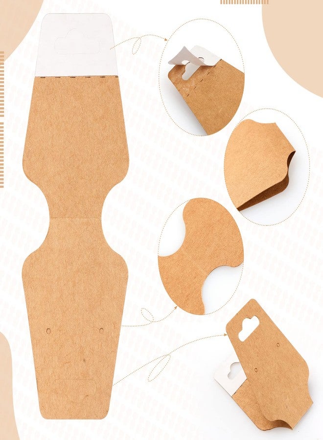 Nezyo 400 Jewelry Display Cards with Adhesive Kraft Paper Cards Necklaces, Keychains, Bracelet Display for Necklaces(Khaki) - Image 3