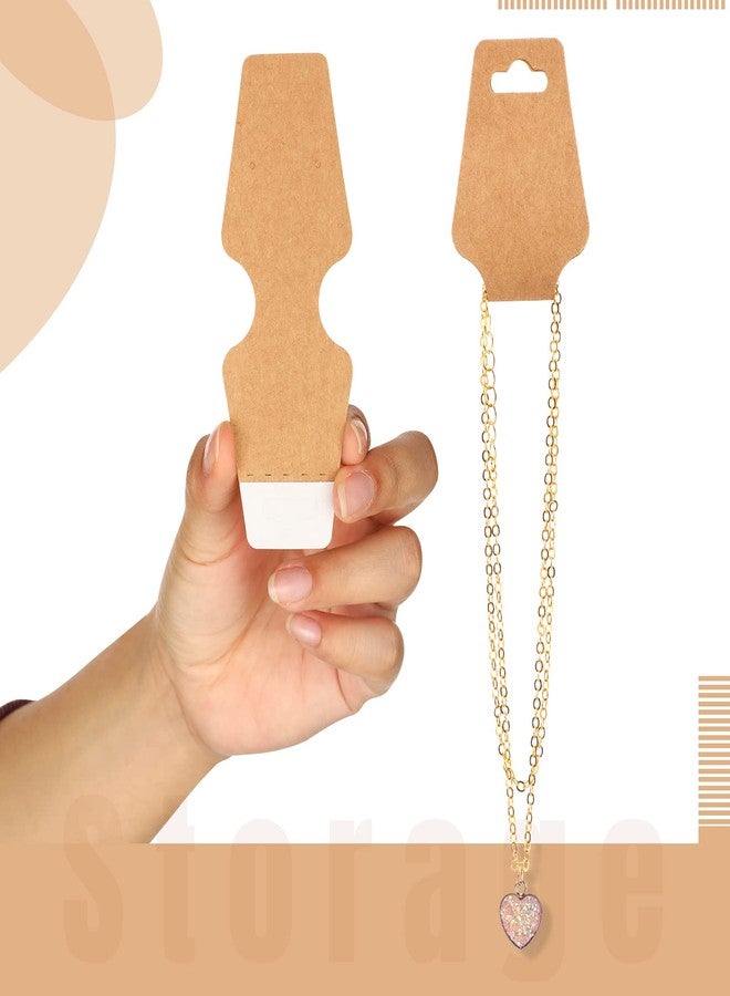 Nezyo 400 Jewelry Display Cards with Adhesive Kraft Paper Cards Necklaces, Keychains, Bracelet Display for Necklaces(Khaki) - Image 4