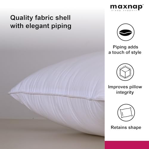 MAXNAP Mischief Comfort Pillow with White Beading | Soft & Fluffy Microfiber Fill | Elegant Design with Gentle Support | Standard 24 x 16 Inch | Pack of 1 - Image 4