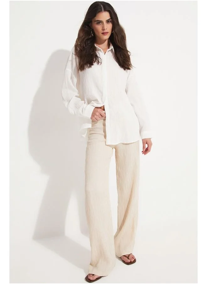 JUNE June Women Viscose Blend Woven Shirt White