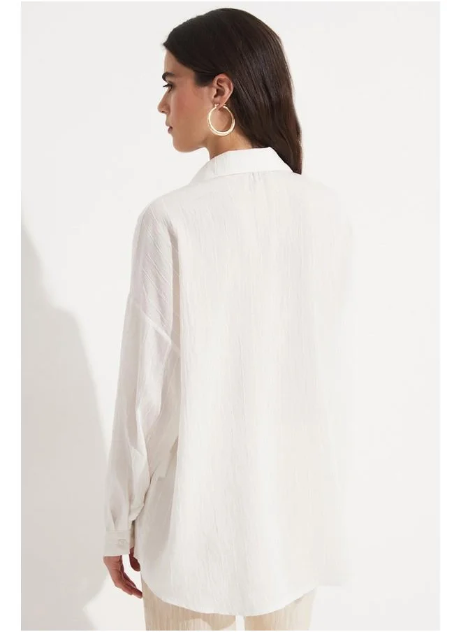 JUNE June Women Viscose Blend Woven Shirt White