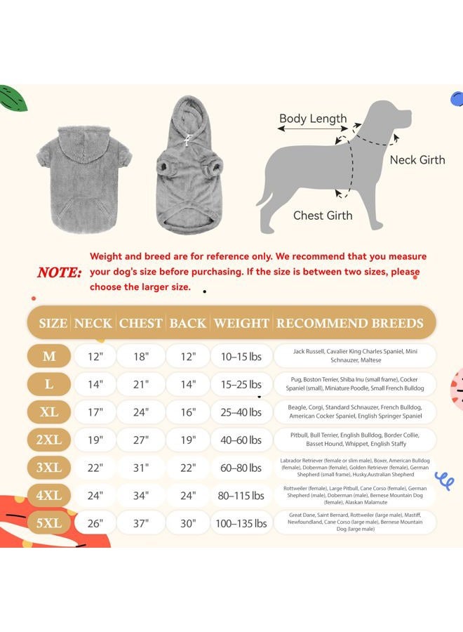 Waoduld Dog Sweater,Dog Hoodies for Large Dogs,Warm Fuzzy Fleece Sweatshirt with Hood & Pocket,Leash Hole,Cozy Cold Weather Pet Clothes Pet Sweater for Medium Large Dogs(Grey,XL) - Image 2