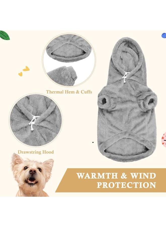 Waoduld Dog Sweater,Dog Hoodies for Large Dogs,Warm Fuzzy Fleece Sweatshirt with Hood & Pocket,Leash Hole,Cozy Cold Weather Pet Clothes Pet Sweater for Medium Large Dogs(Grey,XL) - Image 5