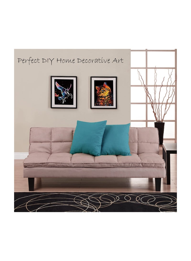 NIBEMINENT Rainbow Scratch Painting Set, SYOSI Sketch Pad DIY Scratchboard, Engraving Art and Craft Creative Gift, Birthday Gift Ideas Kids, with Tools (Unicorn Cat) - Image 5