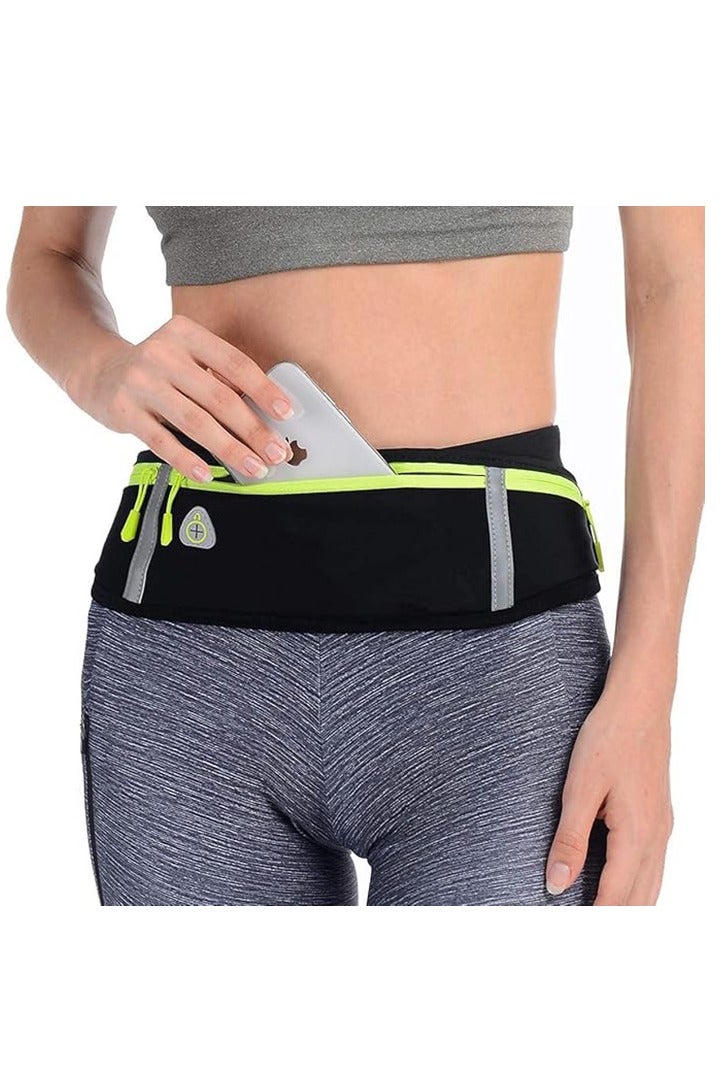 Waist Phone Bag, Waterproof Running Belt for Women and Men, Lightweight Waist Pack with Adjustable Elastic Strap Perfect for Carrying your Phone while Exercising at the Gym (Black) - Image 1