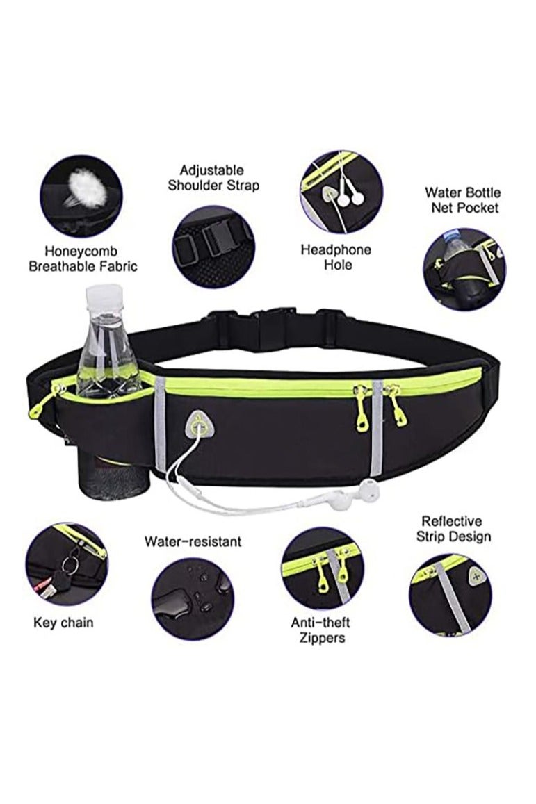 Waist Phone Bag, Waterproof Running Belt for Women and Men, Lightweight Waist Pack with Adjustable Elastic Strap Perfect for Carrying your Phone while Exercising at the Gym (Black) - Image 5