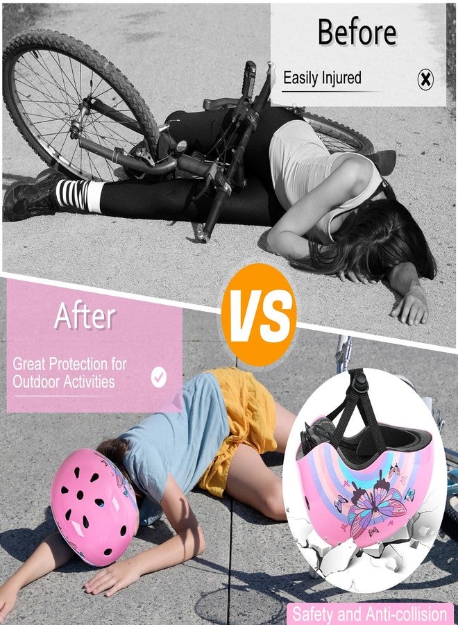 Lemmeko Kids Bike Helmet Adjustable Youth Toddler Helmet with DIY Stickers for Girls Age 3-5-8-14 Years for Bicycle Scooter Skateboard Roller Skating - Image 3