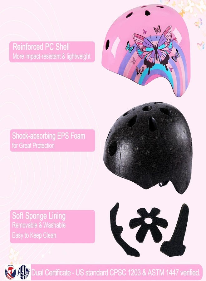 Lemmeko Kids Bike Helmet Adjustable Youth Toddler Helmet with DIY Stickers for Girls Age 3-5-8-14 Years for Bicycle Scooter Skateboard Roller Skating - Image 2
