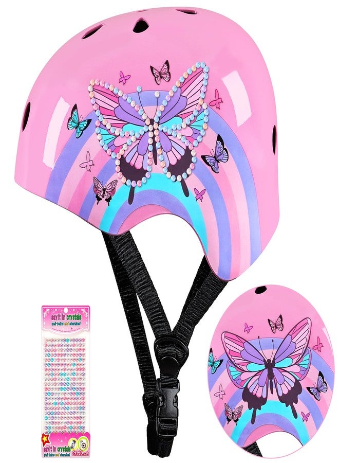 Lemmeko Kids Bike Helmet Adjustable Youth Toddler Helmet with DIY Stickers for Girls Age 3-5-8-14 Years for Bicycle Scooter Skateboard Roller Skating - Image 1