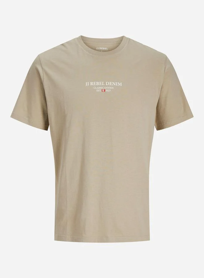 JJ Rebel Slogan Print Round Neck T-Shirt