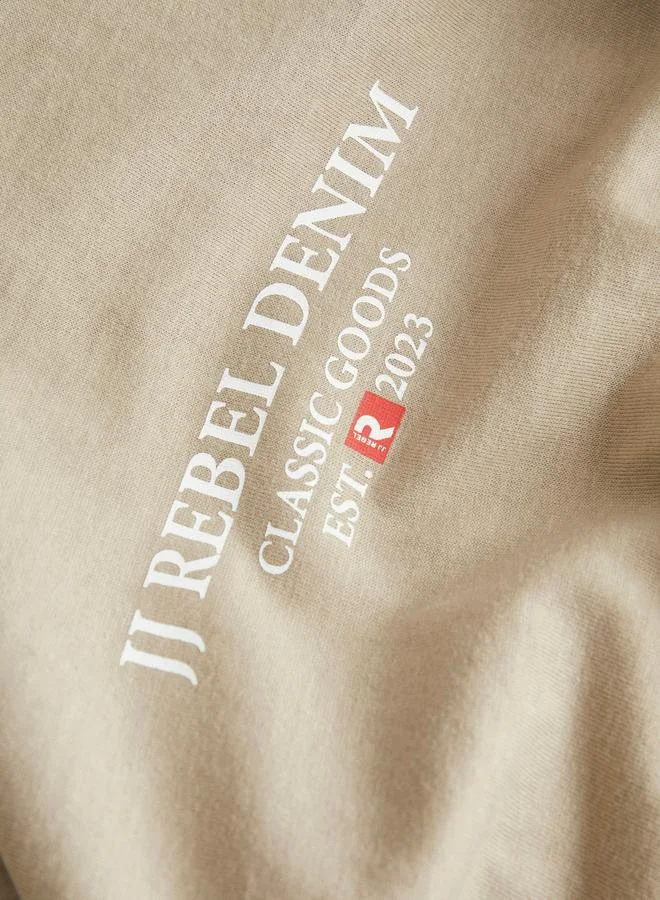 JJ Rebel Slogan Print Round Neck T-Shirt