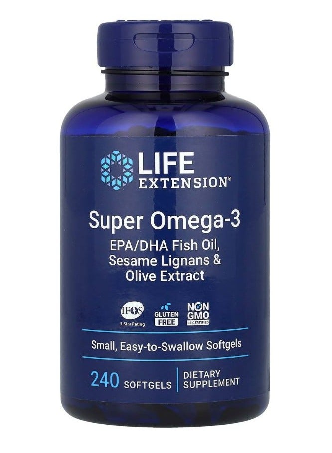 Life Extension Super Omega-3, 240 Softgels | Omega-3 Fish Oil with EPA & DHA | General Wellness & Heart Support - Image 1