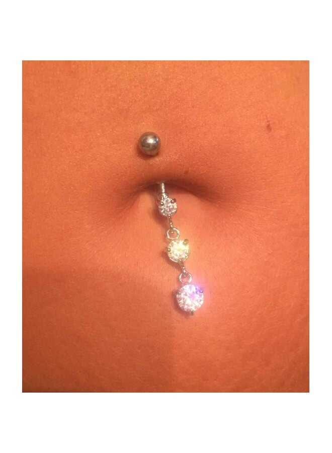 حلقات زر البطن للنساء، فضي، وثقب حديد على شكل زهرة الهدال مجوهرات جسم من التيتانيوم المنحني بشكل عكسي، حلقات سرة البطن، مشبك فولاذي جراحي (ذهبي). - Image 5