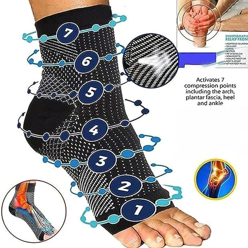 klarako Stunor - Dr.Neuropathy Socks,Foot Compression Sleeve for Pain,Ankle Brace Socks Compression Socks,Neuropathy Compression Socks,Relieve Foot Pain, Sore Feet (Black,XL) - Image 5