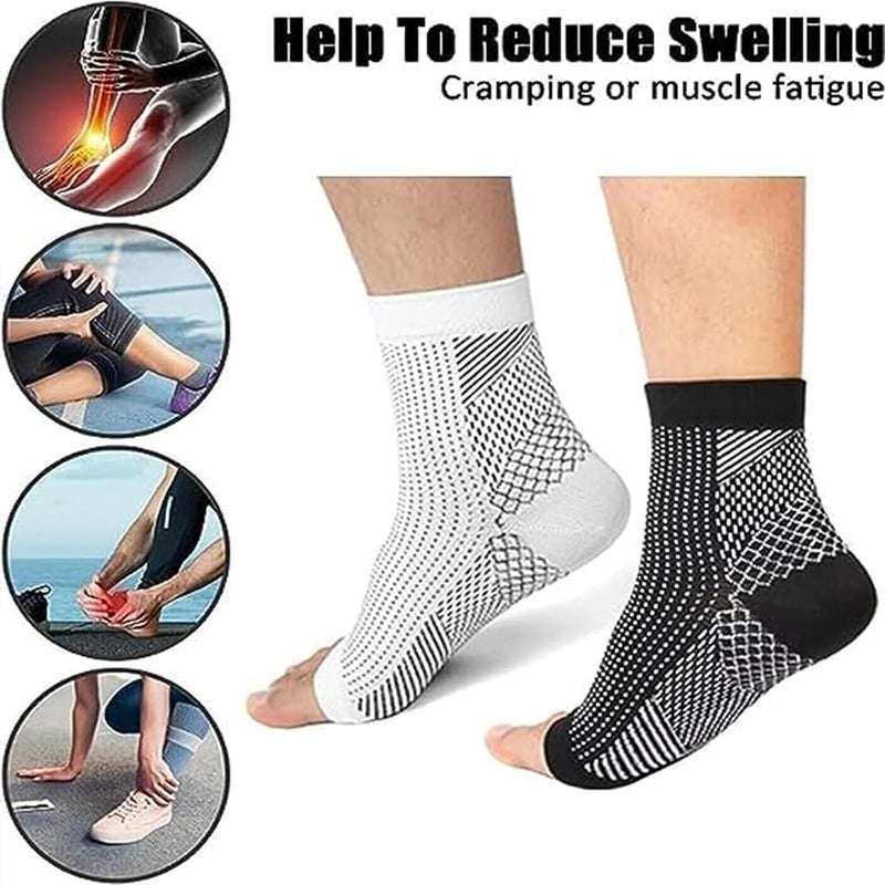 klarako Stunor - Dr.Neuropathy Socks,Foot Compression Sleeve for Pain,Ankle Brace Socks Compression Socks,Neuropathy Compression Socks,Relieve Foot Pain, Sore Feet (Black,XL) - Image 2