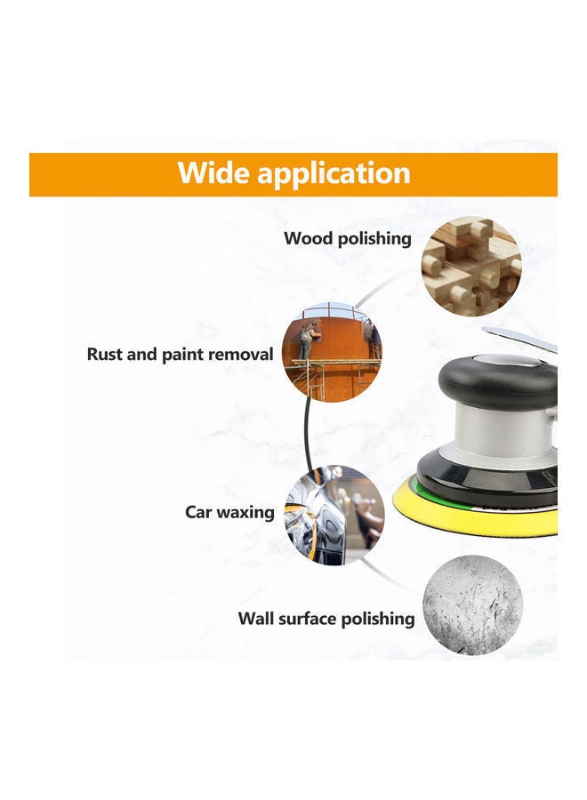 NIBEMINENT Pneumatic Orbital Sander Yellow/Black/Silver - Image 5