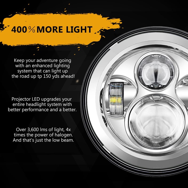 SUNPIE 7 inch Head light Compatible with H_arley Street Glide/Tri Glide, Compatible with Road King - Image 2