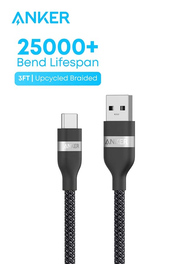 Car Carplay USB to USB C Cable for iPhone17/16, Upcycled Braided USB A to USB C Car Charger Cord for Samsung Note20 and More (USB 2.0, 3FT) - Image 1