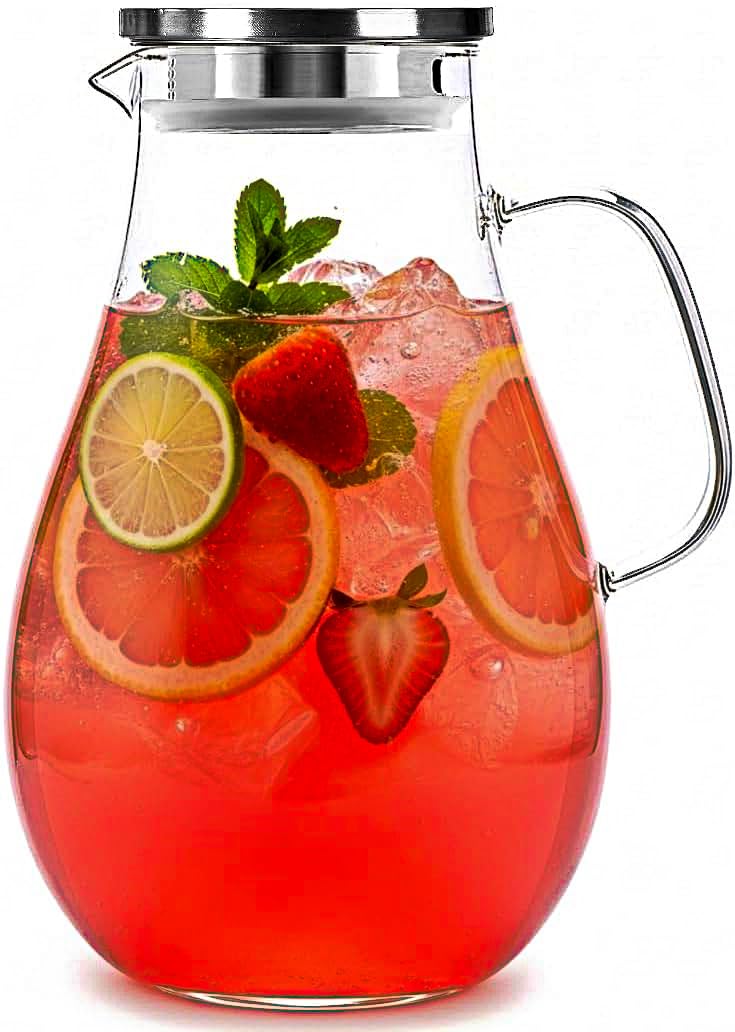 Infusion Pro 1 Gallon Glass Pitcher with Lid, Heat Resistant for Hot/Cold Use, Extra-Wide 4" Mouth, Great Iced Tea Pitcher | Delight Collection, 1 Gallon, 4 L - Image 1