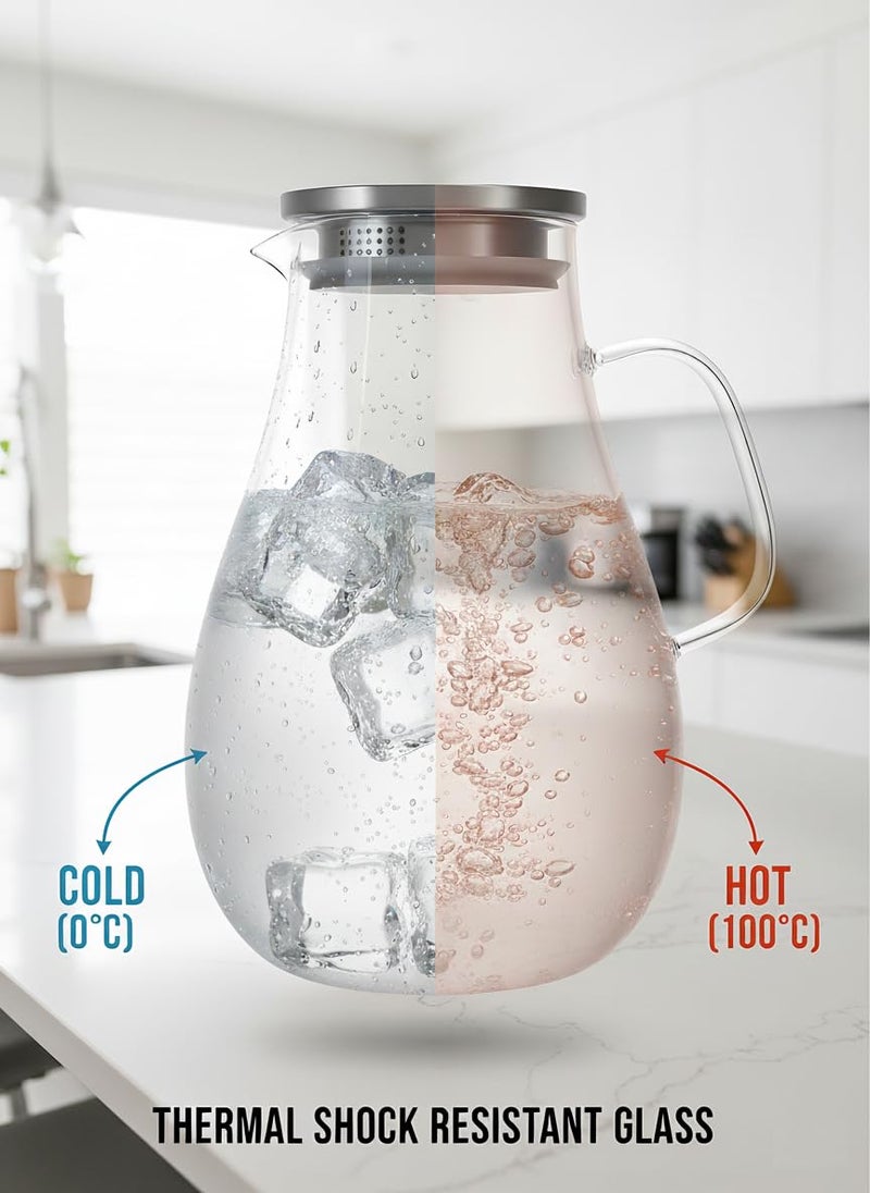 Infusion Pro 1 Gallon Glass Pitcher with Lid, Heat Resistant for Hot/Cold Use, Extra-Wide 4" Mouth, Great Iced Tea Pitcher | Delight Collection, 1 Gallon, 4 L - Image 5