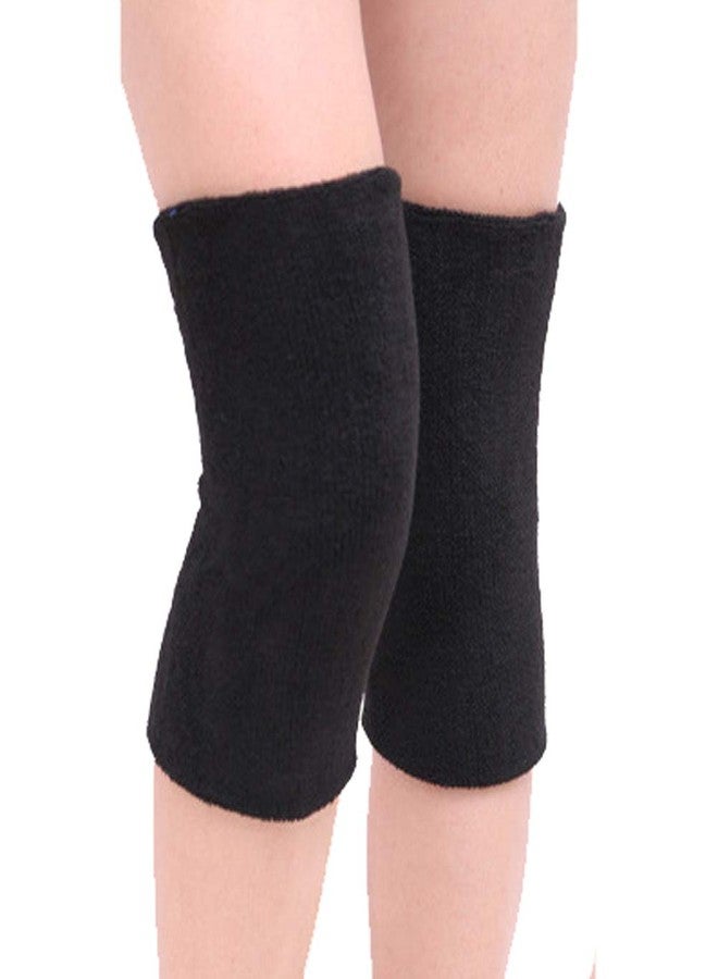 QUUPY 1 Pair Women Men Elastic Knee Brace Leg Knee Warmers Sleeve Winter Thermal Soft Knee Pad Support for Joint Pain Arthritis Pain Relief - Image 1