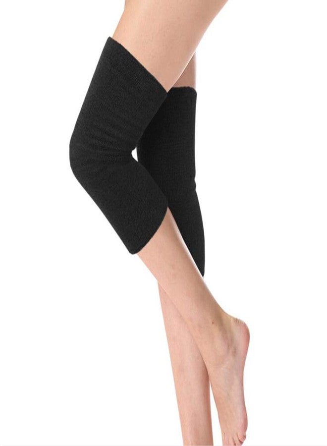 QUUPY 1 Pair Women Men Elastic Knee Brace Leg Knee Warmers Sleeve Winter Thermal Soft Knee Pad Support for Joint Pain Arthritis Pain Relief - Image 5