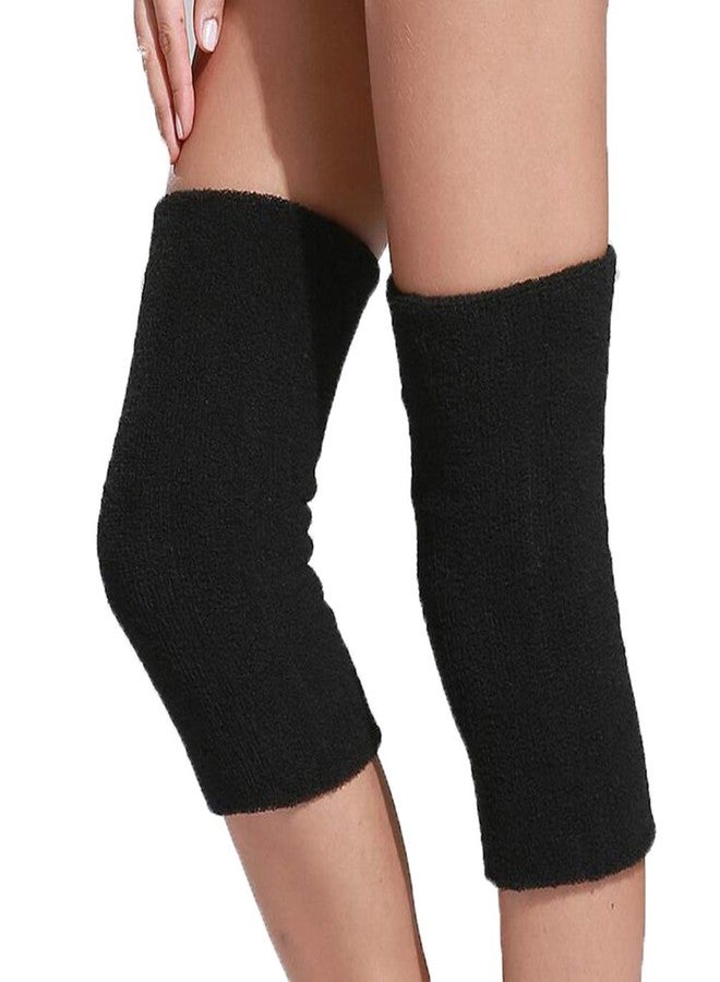 QUUPY 1 Pair Women Men Elastic Knee Brace Leg Knee Warmers Sleeve Winter Thermal Soft Knee Pad Support for Joint Pain Arthritis Pain Relief - Image 2