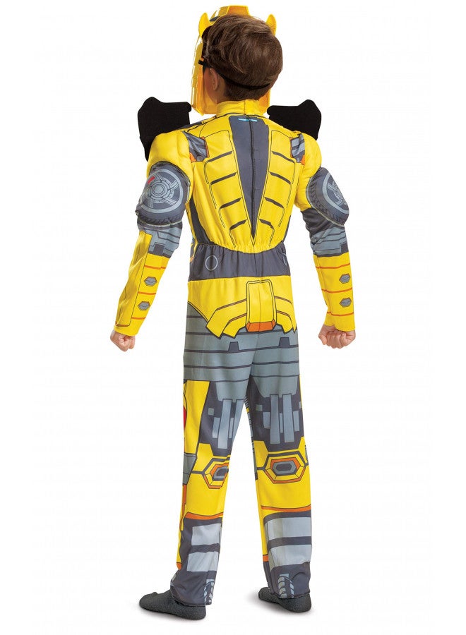 Disguise Bumblebee Costume, Muscle Transformer Costumes for Boys, Padded Character Jumpsuit, Kids Size Medium (7-8) - Image 2