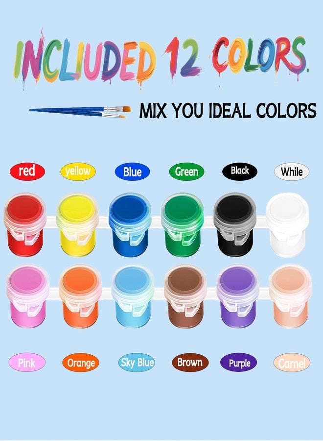 OLINGYOU Mini Acrylic Paint Set for Kids and Adults, 12 Colors Paint Strips, 20 Pack - Image 4