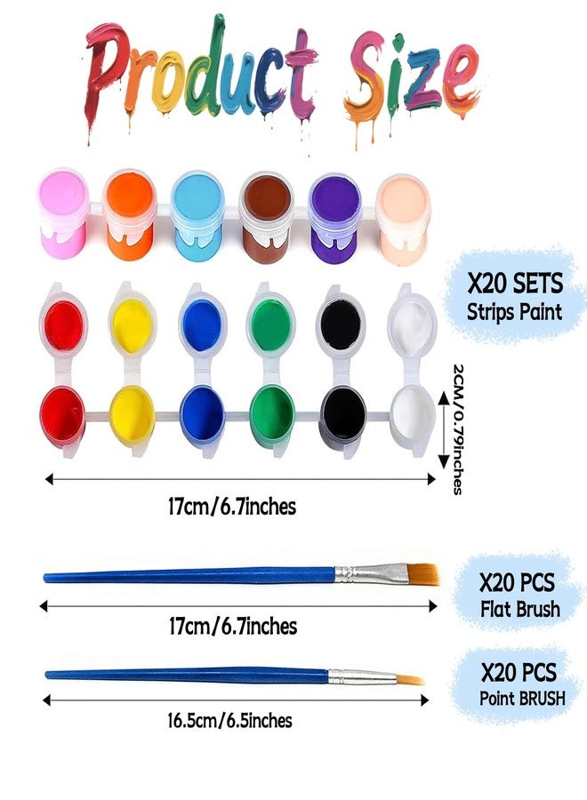 OLINGYOU Mini Acrylic Paint Set for Kids and Adults, 12 Colors Paint Strips, 20 Pack - Image 2