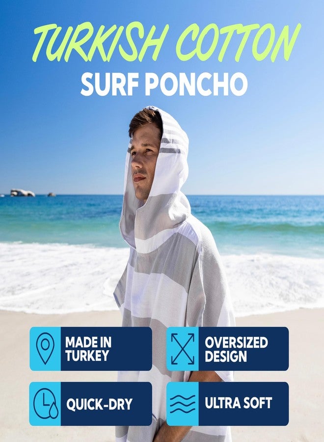 SUN NINJA Surf Poncho - 100% Turkish Cotton Hooded Adult Changing Towel Poncho for Men and Women, Made in turkey, Lightweight, Compact and Quick Dry Travel Essential for Surf, Beach, Pool and Swim - Image 2