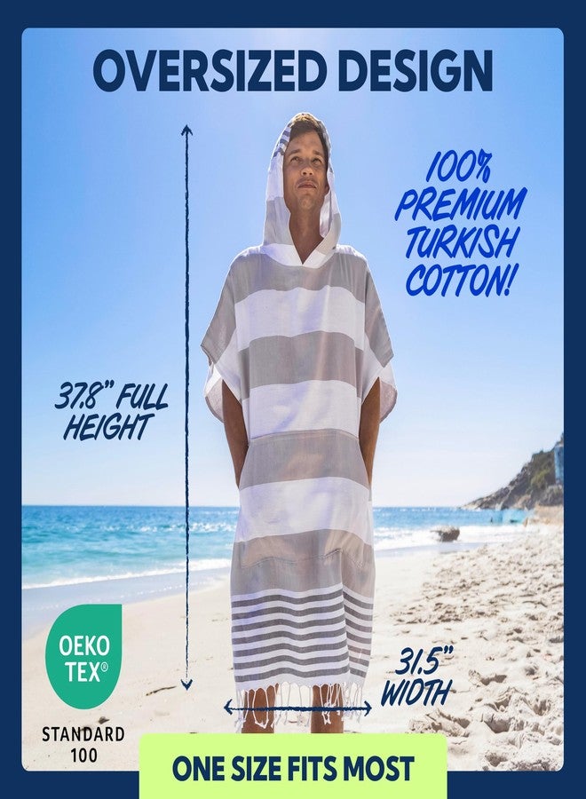 SUN NINJA Surf Poncho - 100% Turkish Cotton Hooded Adult Changing Towel Poncho for Men and Women, Made in turkey, Lightweight, Compact and Quick Dry Travel Essential for Surf, Beach, Pool and Swim - Image 3