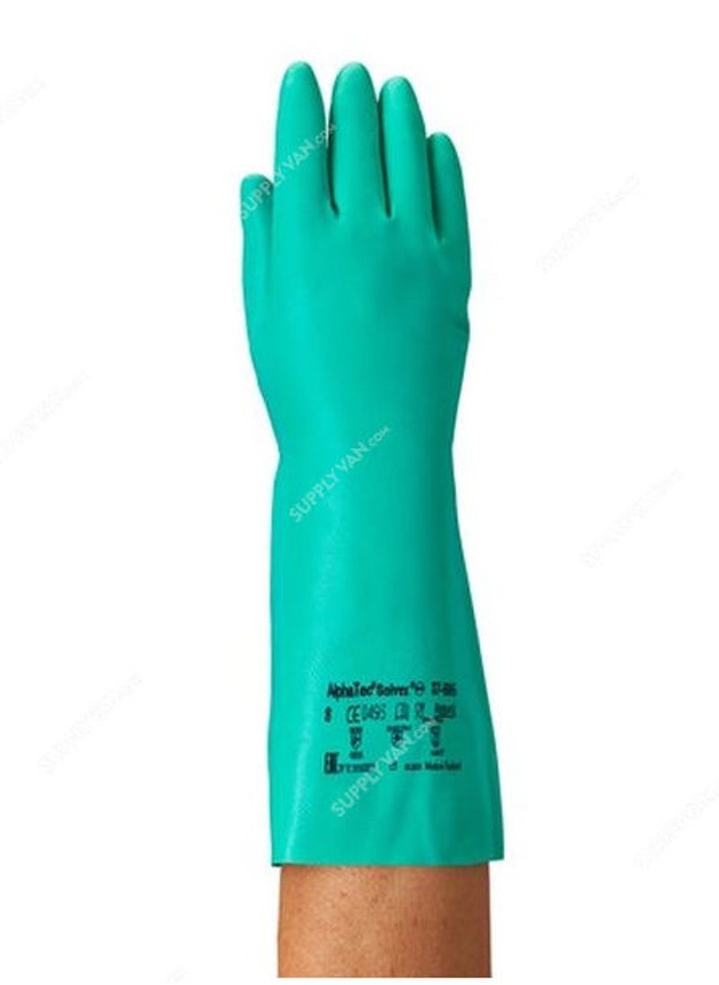 Ansell - Ansell Nitrile Coated Gloves, 37-185, AlphaTec Solvex, 380MM Length, Size10, Green - Image 1