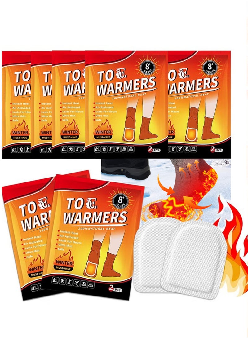Foot Toe Warmers, Up to 8 Hours of Heat Long Lasting, Hot Insole Feet Warmer, Instant Toe Warmers Disposable Adhesive Air Activated Warmers for Winter Outdoor Activities, 7 Pairs - Image 1