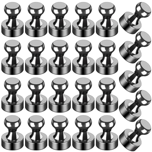 MAKABEE Fridge Magnets 25Pcs Refrigerator Whiteboard Small Strong Magnet Classroom Kitchen Accessories Decorative Locker Set Decor Must Haves Office Calendar Refrigerador Magnetic Cute Crafts Black - Image 1