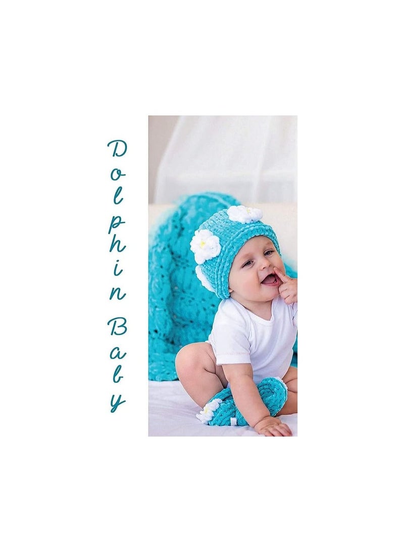 خيوط قطيفه غزل دولفين بيبي2 شلة 264 ياردة 2 × 100 غرام، خيوط بطانية اطفال ضخمة للغاية (80327) - Image 3