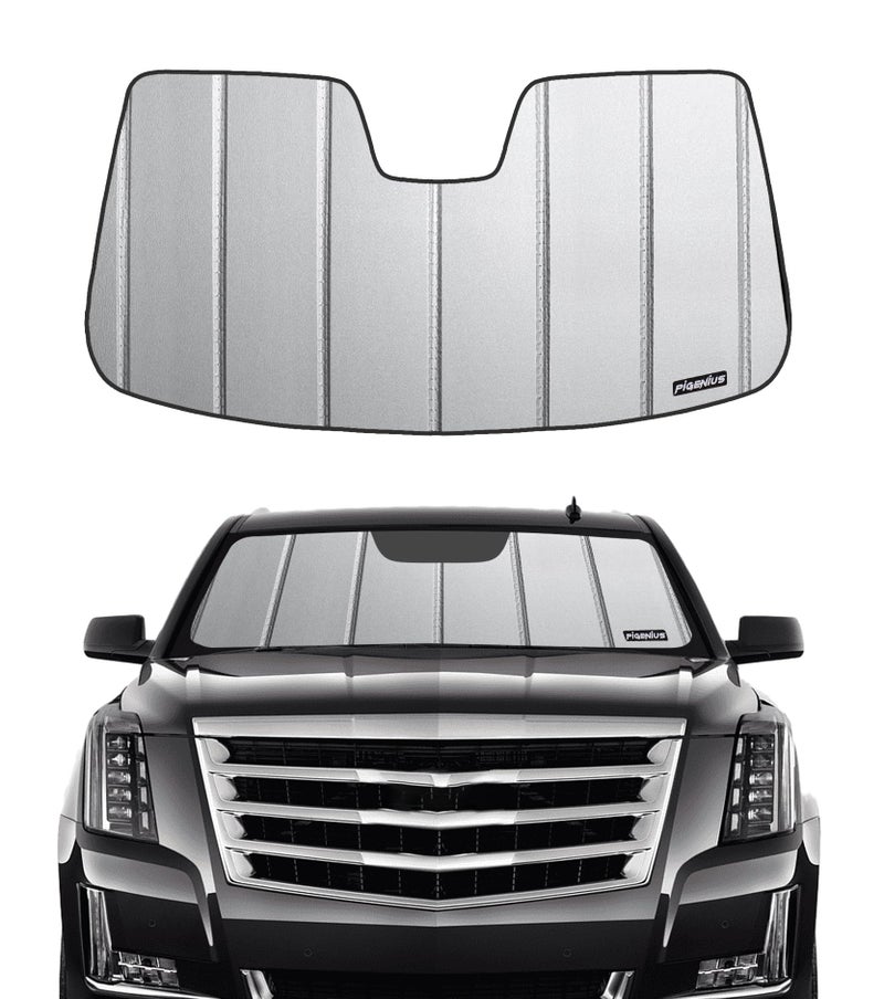 Pigenius Windshield Sun Shade for Cadillac EscaladeGMC Yukon 20152020Chevy SuburbanTahoe 20152020Front Window SunshadeBlock UV Rays Dashboard ShieldInsulation Sun Shade Accordion Fold