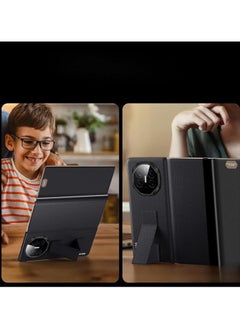 ماركة غير محددة حافظة جلدية متوافقة مع Huawei Mate XT، مزودة بحامل مدمج لليد، مقاومة للصدمات والسقوط، مع نافذة ذكية للتنبيه والتوقف التلقائي.  - Image 4