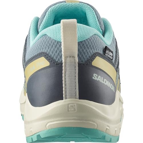 Salomon Unisex Junior’s XA Pro V8 Waterproof Trail Running Shoes for Kids - Trooper/Turbulence/Aruba Blue - 5 - Image 4