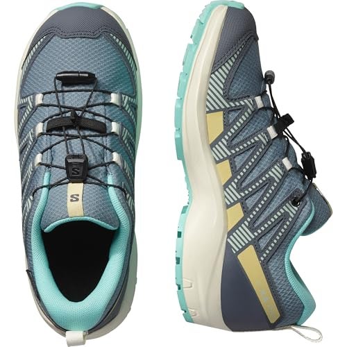 Salomon Unisex Junior’s XA Pro V8 Waterproof Trail Running Shoes for Kids - Trooper/Turbulence/Aruba Blue - 5 - Image 5