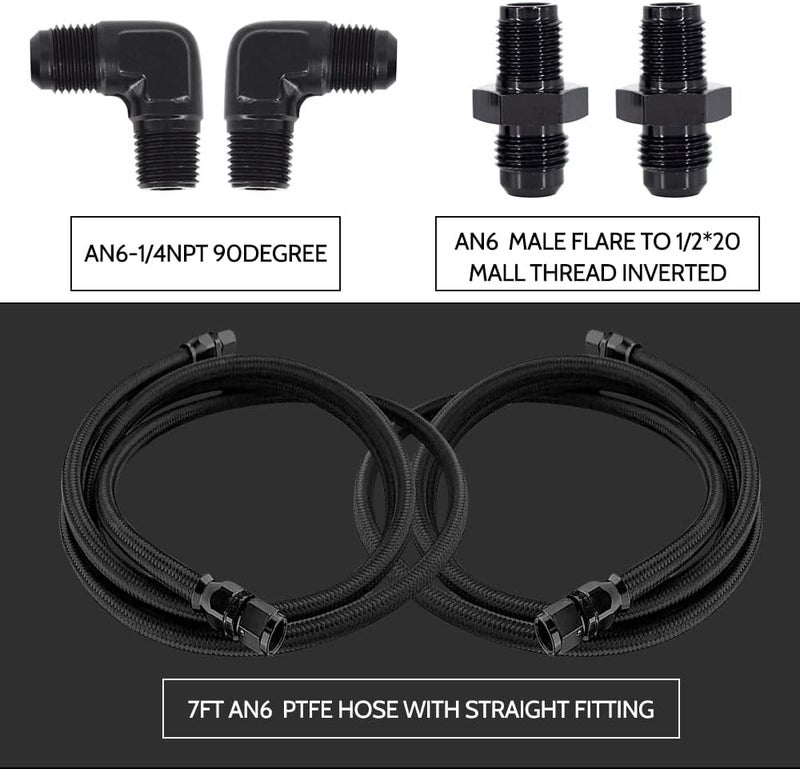 CULMKARI 6AN PTFE Transmission Cooling Line for 4L60 700R4 TH350 TH400 - 7 Ft Long Hose with Fittings - Image 2