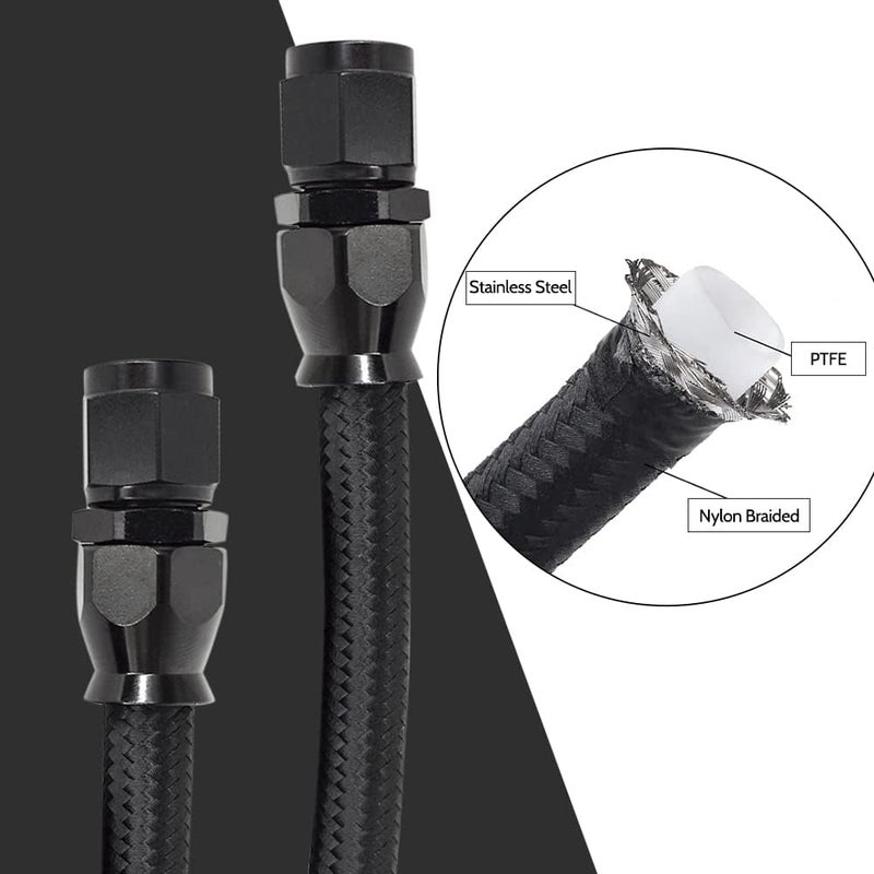 CULMKARI 6AN PTFE Transmission Cooling Line for 4L60 700R4 TH350 TH400 - 7 Ft Long Hose with Fittings - Image 3