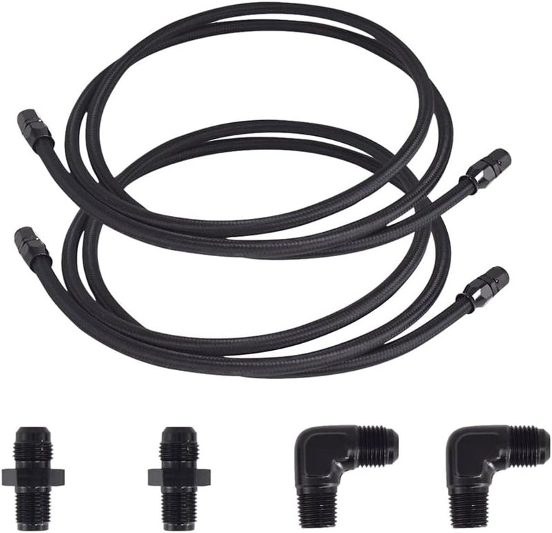 CULMKARI 6AN PTFE Transmission Cooling Line for 4L60 700R4 TH350 TH400 - 7 Ft Long Hose with Fittings - Image 1