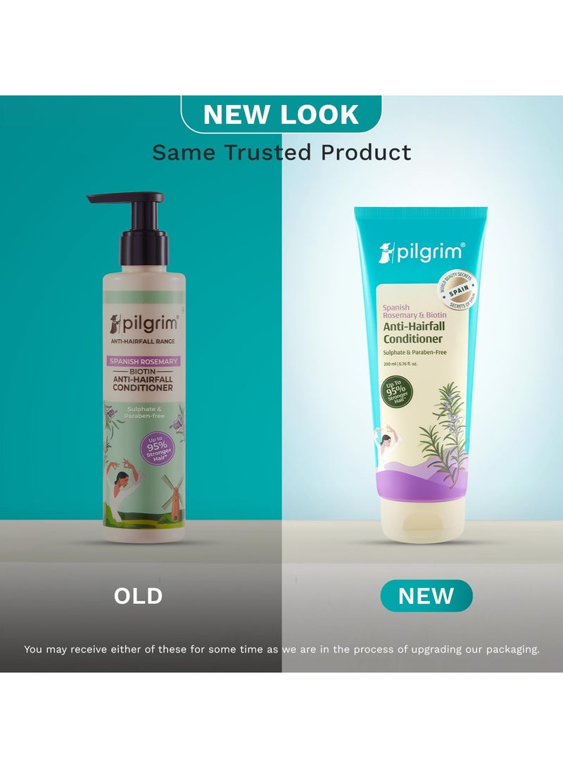 PILGRIM Spanish Rosemary And Biotin Anti Hairfall Conditioner for Reducing Hair Loss And Breakage  Upto 95% stronger hairs  Suitable for all hair types  For Men And Women 200ml - Image 2