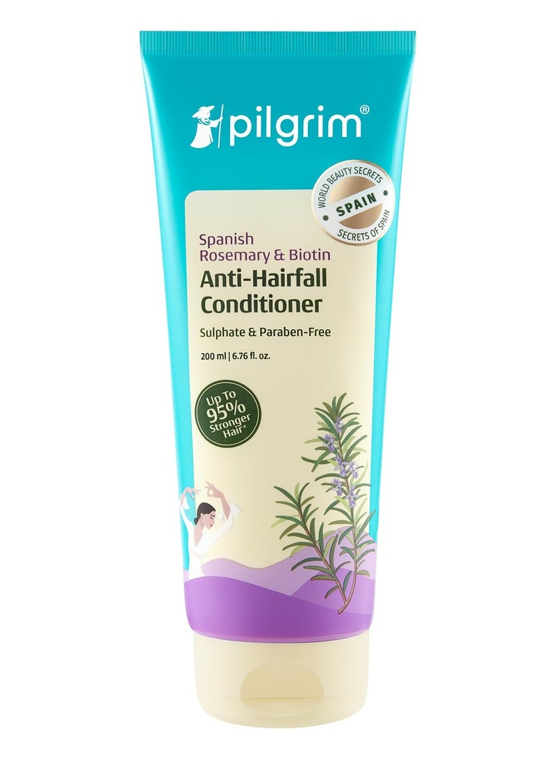 PILGRIM Spanish Rosemary And Biotin Anti Hairfall Conditioner for Reducing Hair Loss And Breakage  Upto 95% stronger hairs  Suitable for all hair types  For Men And Women 200ml - Image 1