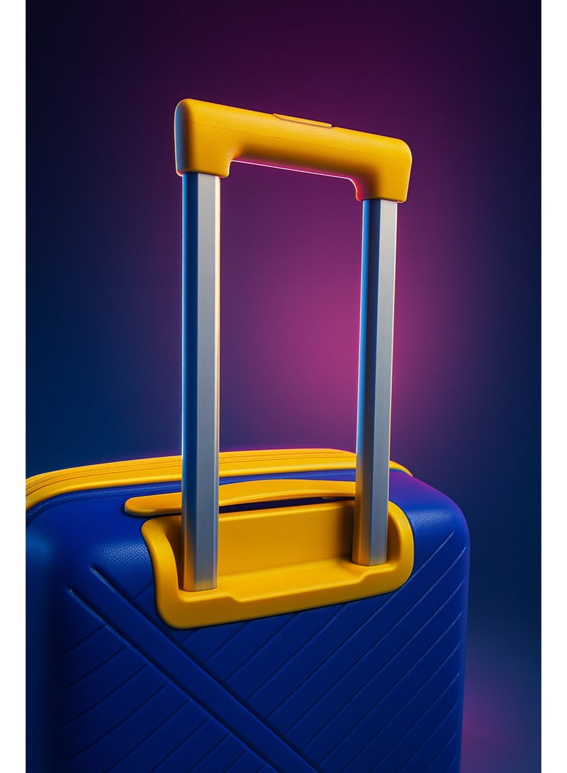 MNUK VIATOR PREMIE 20inch Luggage| Polypropylene (PP) Hardside Luggage Trolley|Double 360Â° 4 Wheeler & Anti-theft Zipper| Cabin-20 Inch |Blue - Image 2