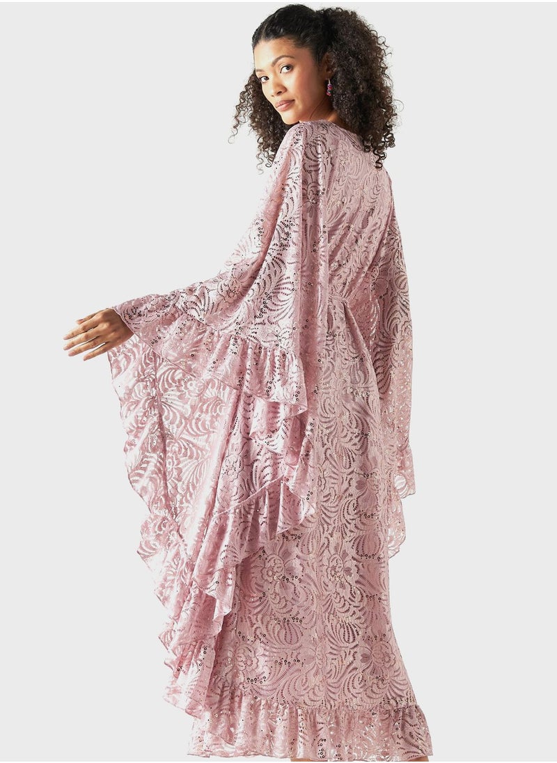 Iconic - Cape Sleeve Tiered Dress - Image 1