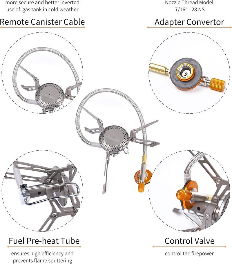 Fire-Maple Blade 2 Portable Propane Camping and Backpacking Stove Ultra Light | Titanium Hiking Stoves with pre-heat tube | Mini Portable Isobutane - Image 3