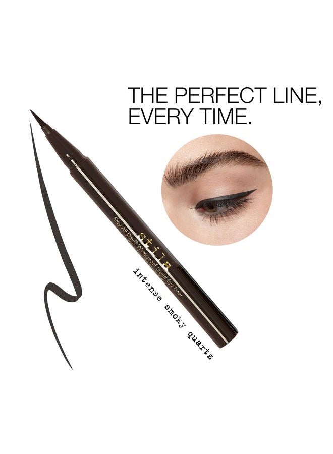 stila Waterproof Liquid Eye Liner, Stay All Day Makeup with Fine Brush Tip Lasting Satin Finish, Smudge-Proof & Transfer-Resistant  - Image 2